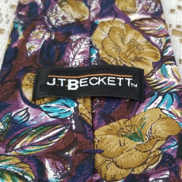 3/$24, 100% Floral Silk Tie by J.T.Beckett - Picture 3 of 4
